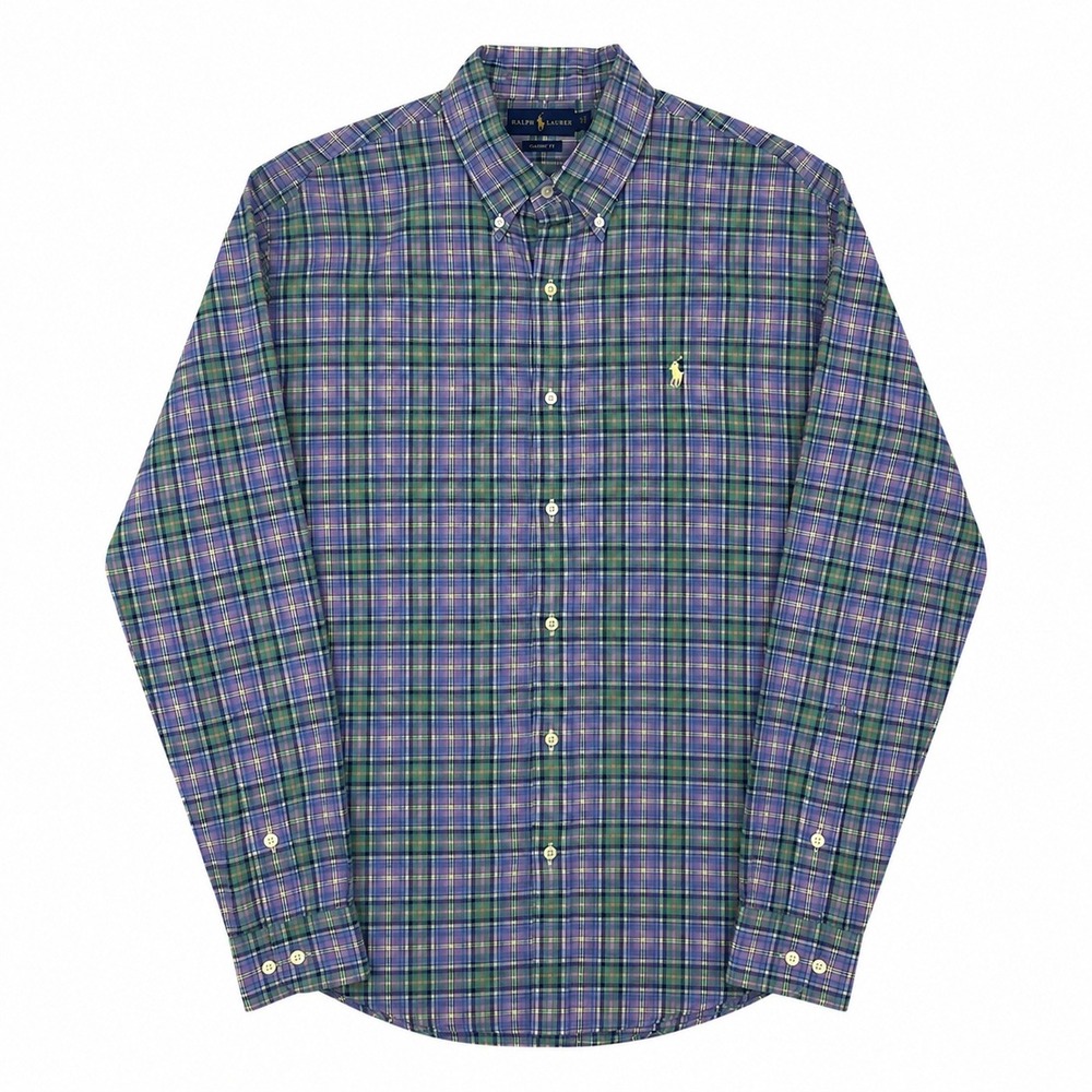 Ralph Lauren Shirt Mens XL Custom Fit Loud Madras Plaid Button Down Long Sleeve